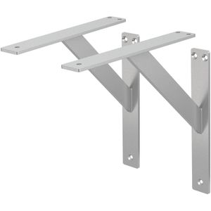 Plankdrager set van 2 240x240 mm zilver aluminium ML design