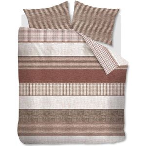 Rivièra Maison - Tailor - Dekbedovertrekset - Steenrood - 220 x 200 cm - Katoen