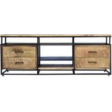Dimehouse | TV Meubel Austin breedte 160 cm x diepte 40 cm x hoogte 57 cm bruin dressoirs hout, metaal meubels kasten | NADUVI outlet