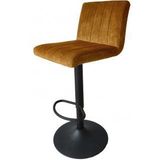 4udesigned | Barkruk Rotterdam lengte 88-108 cm x breedte 42 cm x diepte 42 cm x goudgeel barkrukken velvet, metaal meubels | NADUVI outlet