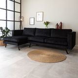Dimehouse | Hoekbank Gino hoekdeel links velours zwart 270x150 cm hoekbanken | NADUVI
