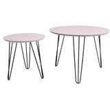 LEITMOTIV | Set van 2 bijzettafels Sparks tafel 1: diameter 60 cm x hoogte 45 cmtafel 2: lichtroze bijzettafels staal, medium-density | NADUVI outlet