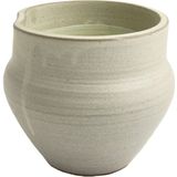 D&M Deco | Bloempot Pit lengte 28 cm x breedte 28 cm x hoogte 29 cm crèmekleurig bloempotten keramiek vazen & bloempotten | NADUVI outlet