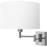 It's About Romi | Wandlamp Berlin diameter 30 cm x hoogte 45 cm wit, zilverkleurig wandlampen ijzer, katoen binnenverlichting | NADUVI outlet