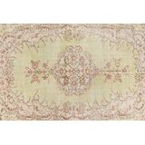 Viteaux | Handgemaakt vintage vloerkleed lengte 265 cm x breedte 160 cm x hoogte 0.05 cm groen, beige rechthoekige vloerkleden | NADUVI outlet
