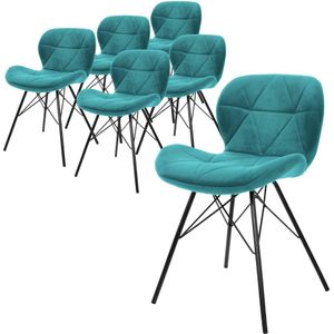 Set van 6 eetkamerstoelen Dane velvet | ML-Design