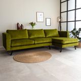 Dimehouse | Hoekbank Gino hoekdeel rechts velours groen 270x150 cm hoekbanken | NADUVI