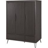 Coming Kids | Wandkast Zavi 3-deurs met 2 lades hout grijs 138.00x180.00x55.00 cm kindermeubels | NADUVI