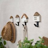 Kledinghaken in Huisvorm, Set van 4