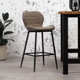Dimehouse | Barkruk Carl breedte 47 cm x diepte 52 cm x hoogte 70 cm bruin barkrukken kunstleer, staal meubels poefs & krukken | NADUVI outlet