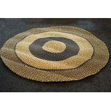 Fair & Fine | Vloerkleed Daya lengte 200 cm x breedte 200 cm donkerblauw, naturel ronde vloerkleden zeegras, raffia vloerkleden | NADUVI outlet