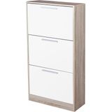Urban Living | Schoenenkast Cat breedte 63 cm x diepte 24 cm x hoogte 117 cm wit wandkasten hout kasten meubels | NADUVI outlet