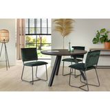 Cozyhouse | Set van 2 eetkamerstoelen Cahir velours groen 48x83.5x47 cm eetkamerstoelen | NADUVI