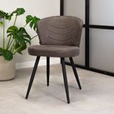 Dimehouse | Eetkamerstoel Julan - totaal: breedte 50 cm x diepte 60 cm x hoogte taupe eetkamerstoelen microvezel, metaal | NADUVI outlet