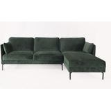 Dimehouse | Hoekbank Peppin 3-zits velvet zithoogte 46 cmzitdiepte 59 cmhoogte 85 cmdikte groen zitbanken velvet banken | NADUVI outlet