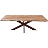 4udesigned | Eettafel Yogesh Acacia lengte 240 cm x breedte 100 cm x hoogte 77 cm x dikte naturel eettafels acacia hout, | NADUVI outlet
