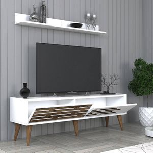 Set van TV-meubel en wandrek Valensiya | Kalune Design