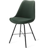 Urban Lifestyle | Eetkamerstoel June - totaal: breedte 47.5 cm x diepte 59.5 cm x groen, zwart eetkamerstoelen velvet, metaal | NADUVI outlet