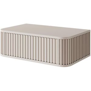 Ovarlo hangend nachtkastje met groeven en lade, 63 cm, zandbeige | NADUVI Collection