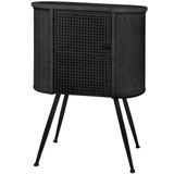 Riverdale | Dressoir Boston lengte 80 cm x breedte 41 cm x hoogte 109 cm zwart vitrinekasten rotan kasten meubels | NADUVI outlet