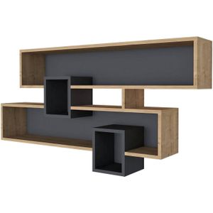 Asir Muurplank - Saffier Antraciet - 120 x 72,2 x 22 cm