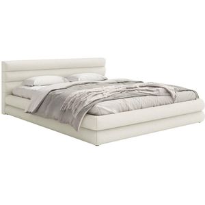 Gestoffeerd bed Alvaro chenille 180 x 200 met beddengoedcontainer | NADUVI Collection