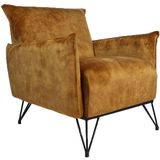 Livin24 | Fauteuil Lynn zithoogte 47 cm x zitdiepte 53 cm x hoogte 85 cm x cognackleurig, zwart fauteuils materiaal zitting: | NADUVI outlet