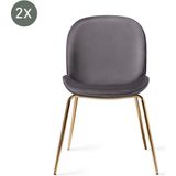 Urban Lifestyle | Set van 2 eetkamerstoelen Austin hoogte 81.5 cm x breedte 49 cm x diepte 56 cm x zithoogte antracietgrijs, | NADUVI outlet