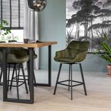 Cozyhouse | Barkruk Olivia draaibaar velours groen 49x94x54 cm barkrukken | NADUVI