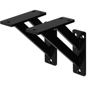 Plankdrager set van 2 240x240 mm zwart aluminium ML design