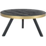 Mister Habitat | Salontafel The Manhattan Gold large: diameter 94 cm x 13 cm zwart, goud salontafels mango hout, staal meubels | NADUVI outlet