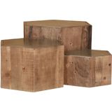 Mister Habitat | Set van 3 Salontafels Hakuna Matata hoogte 50 cm x hoogte 35 cm x hoogte 25 cm koperkleurig bijzettafels | NADUVI outlet