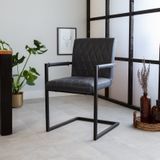 Dimehouse | Eetkamerstoel Ruben breedte 53 cm x diepte 55 cm x hoogte 88 cm blauw eetkamerstoelen pu, kunstleer, metaal | NADUVI outlet