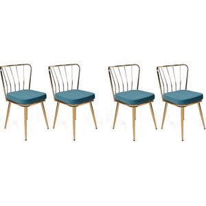 Set van 4 eetkamerstoelen Jill velvet | Atelier Del Sofa