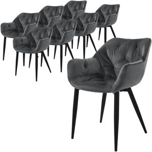 Set van 8 eetkamerstoelen Saga velvet | ML-Design