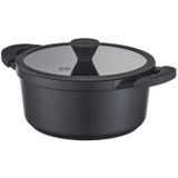 MasterChef | Braadpan met Glazen Deksel large: diameter 28 cm zwart potten & pannen aluminium kookgerei koken & tafelen | NADUVI outlet