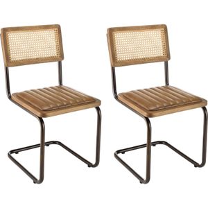 Set van 2 eetkamerstoelen Marce leer | Macabane