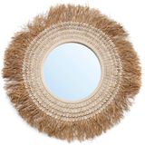 De Raffia Cowrie Spiegel - Naturel Wit