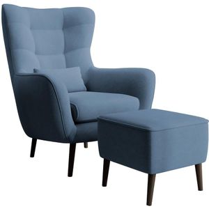 Fauteuil met hocker Verdiro velvet | NADUVI Collection