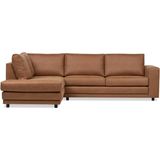 Cozyhouse | Hoekbank Juno links microvezel bruin 261.00x86.00x66.00 cm hoekbanken | NADUVI