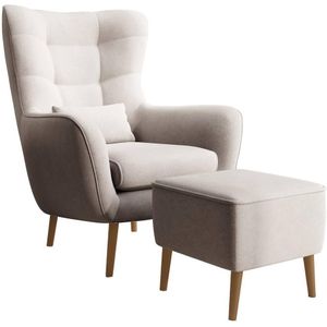 Fauteuil met hocker Verdiro velvet | NADUVI Collection