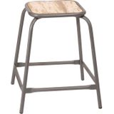 PTMD Collection | Krukje Gunter lengte 36 cm x breedte 36 cm x hoogte 47 cm naturel, zwart krukjes hout, ijzer poefs & krukken | NADUVI outlet