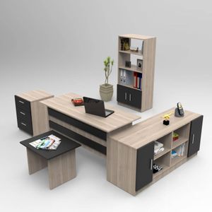 Set van bureau met bijzettafel en 3 opbergkasten Jill | Kalune Design