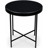 Lanterfant | Bijzettafel Evi diameter 42.5 cm x hoogte 46 cm zwart bijzettafels staal, glas tafels meubels | NADUVI outlet