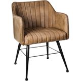 PTMD Collection | Eetkamerstoel Gavin katoen grijs 47.5x90x35 cm eetkamerstoelen | NADUVI
