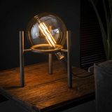 Livin24 | Tafellamp Big Cosmos - totaal: diameter 28 cm x hoogte 34 cm- donkergrijs tafellampen glas, metaal binnenverlichting | NADUVI outlet