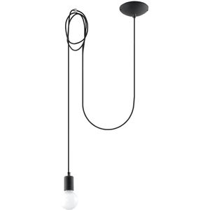 Sollux Lighting - Hanglamp EDISON 1 zwart