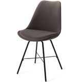 Urban Lifestyle | Eetkamerstoel June - totaal: breedte 47.5 cm x diepte 59.5 cm x dondergrijs, zwart eetkamerstoelen velvet, | NADUVI outlet