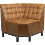 Kaja Collection | Hoekelement Liam breedte 80 cm x diepte 114 cm x hoogte 86 cm bruin eetkamerbanken staal, kunstleder meubels | NADUVI outlet