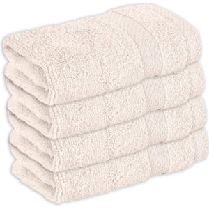 Vitality Pur - Handdoeken Sofia Collectie - Gastendoekje 30x50 – 100% Katoen - Sand - 4 stuks
